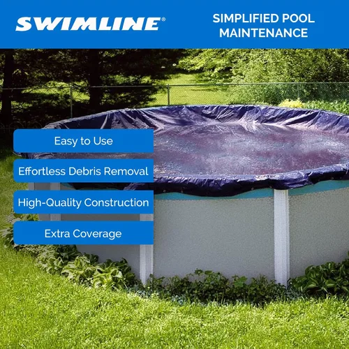 Vista 7 de SWIMLINE HYDROTOOLS - Red de hojas de invierno resistente para piscinas sobre el suelo, para piscinas redondas de 21 pies, tamaño de red de 24 pies