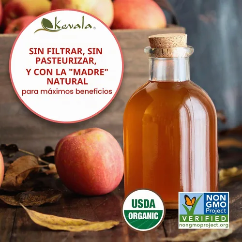 Vista 4 de Vinagre de sidra Kevala de manzana cruda orgánica
