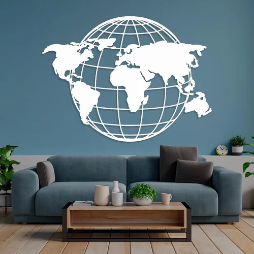 Vista 6 de Arte de pared de mapa del mundo metálico, mapa global del mundo, continentes de mapa del mundo de metal, arte de pared de tierra, arte de pared