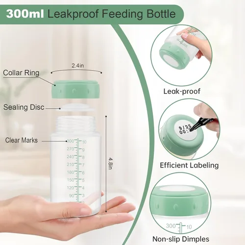 Vista 7 de Accesorios para extractor de leche compatibles con piezas de repuesto Spectra S1 S2 S9 Plus, 2 juegos con bridas de 0.94 pulgadas, botellas de 10