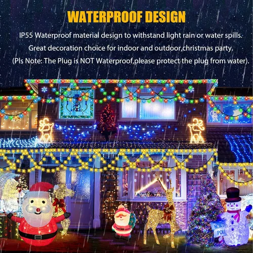 Vista 5 de KAZOKU Luces de Navidad para Exteriores 380LED 40 Pies Impermeables Luces de Cadena de Hadas Extensibles Semicirculares Luces de Navidad Control Luz