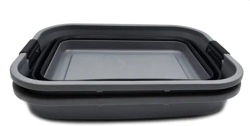 Vista 2 de SAMMART Cesta plegable de plástico para la ropa sucia de 41 L (10.8 galones) - Contenedor/organizador plegable - Tina de lavado portátil, capacidad