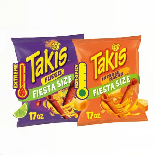 Vista 11 de Takis Intense Nacho - Bolsa tamaño Fiesta de 17 onzas, con sabor a queso, no picante, chips de tortilla enrollados