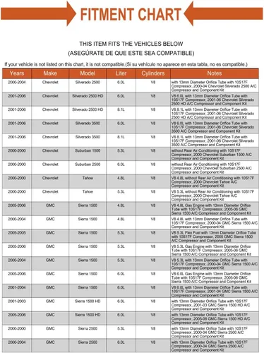Vista 7 de Compresor de A/C de repuesto y kit de secador de receptor, elección mecánica para Silverado Escalade 00-06
