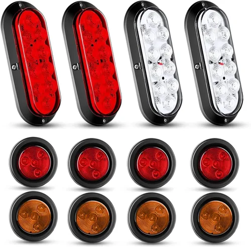 Vista 14 de Nilight Luces traseras LED ovaladas de 6 pulgadas, color rojo, paquete de 2