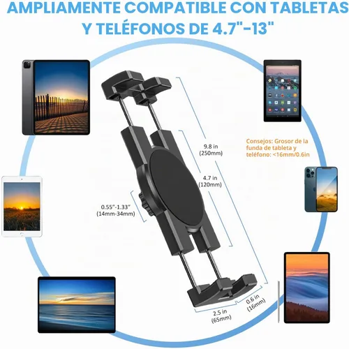 Vista 7 de KDD Soporte para tableta, soporte de teléfono iPad de ajuste, soporte de cámara web de brazo largo de 27 pulgadas para escritorio, apto