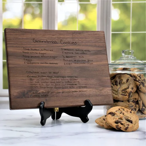 Vista 9 de Blue Ridge Mountain Gifts Tabla de cortar recetas grabada con láser personalizada, tabla de cortar de madera, regalo personalizado para papá, ideal