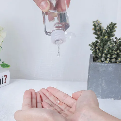 Vista 4 de 50 botellas vacías con tapa abatible, botella de viaje portátil de 2 onzas, botella de cosméticos recargable, botellas de viaje transparentes