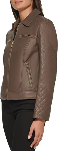 Vista 3 de Cole Haan Diamond Quilt - Chaqueta de piel