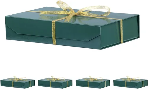 Vista 33 de 1 paquete de caja de regalo negra con tapas, pequeña de 12 x 8 x 2.7 pulgadas, cajas de regalo para ropa, cajas de regalo para camisas con cinta