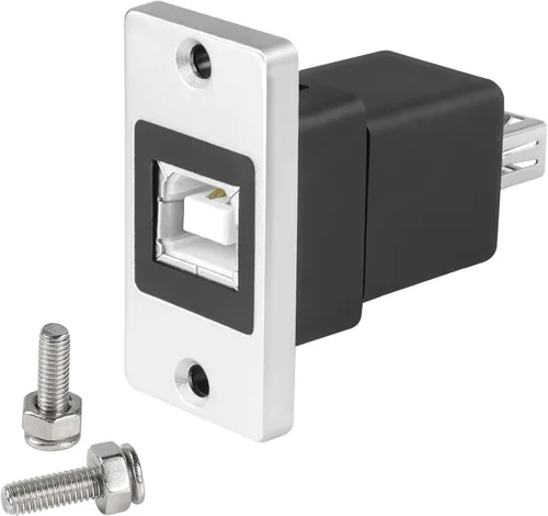 Vista 8 de QIANRENON Adaptador de impresión de montaje en panel USB 2.0 a USB B, USB 2.0 hembra a USB B hembra conector rectangular, toma de impresora