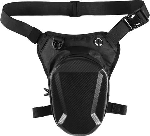 Vista 6 de Motorcycle Leg Bag with Hard Shell, Waterproof Thigh Pouch, Large Capacity, Earphone Hole, Adjustable Straps, Drop Leg Pack for Riding, Travel