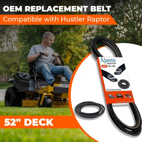 Vista 2 de Correa de repuesto OEM (5/8x140 3/4) 791988 compatible con Hustler Raptor con cubierta de 52 pulgadas Hustler791988 Construcción de rendimiento