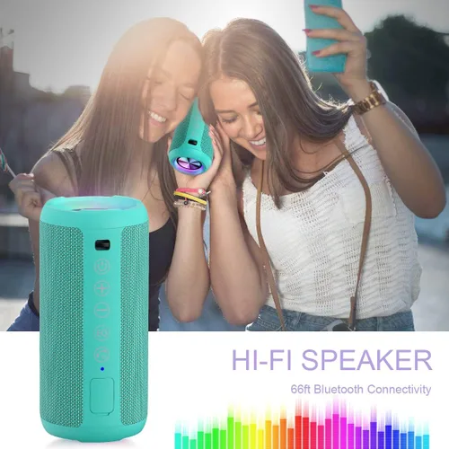 Vista 4 de Ortizan Paquete de 2 altavoces Bluetooth portátiles X10 (paquete de 2) – IPX7 impermeable, 24 W potente sonido estéreo, 30 horas de reproducción