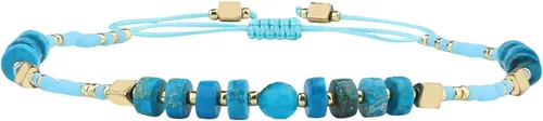Vista 9 de KELITCH Pulsera de la amistad de ágata de cristal, hecha a mano, pulseras ajustables para mujer Beige