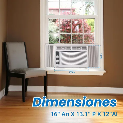 Vista 6 de BLACK+DECKER Aire acondicionado de ventana 5,000 BTU, BWAC05MWTB, blanco