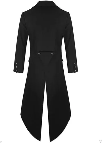 Vista 2 de Chaqueta estilo victoriano steampunk para hombre diseño gótico disfraz de frac esmoquin vintage vikingo pirata renacentista abrigos de Halloween