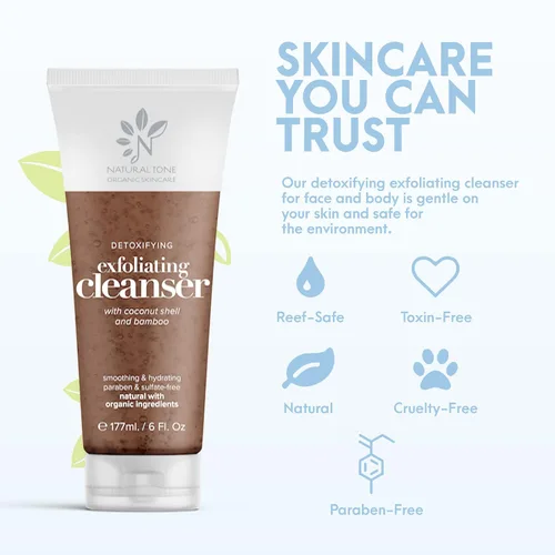 Vista 3 de Natural Tone Organic Skincare Limpiador exfoliante desintoxicante