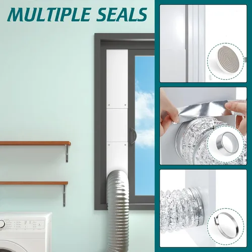 Vista 6 de Daisypower Kit de ventana de ventilación para secadora, kit de ventilación de ventana ajustable de 4 pulgadas con cubierta de ventilación