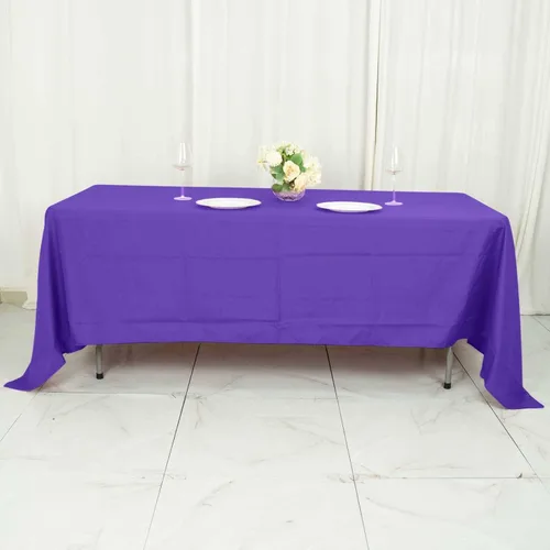 Vista 180 de Efavormart - Mantel rectangular, 60 x 102 pulgadas, resistente a las manchas y a las arrugas, lavable, mantel decorativo oblongo de tela de Amatista
