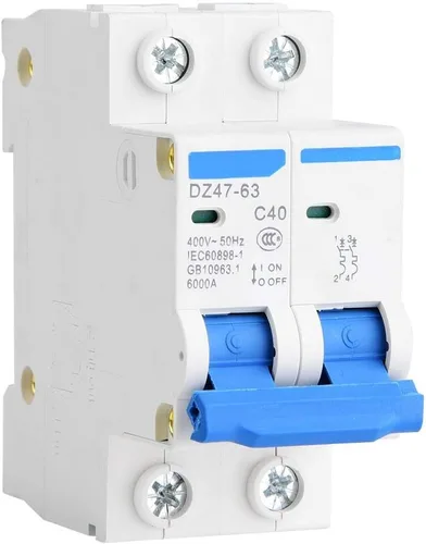 Vista 2 de Interruptor de aire de fuga del disyuntor miniatura DZ47-63 2P 400VAC(25A)