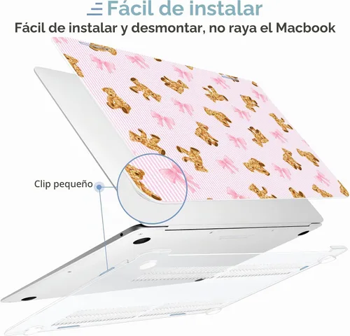 Vista 4 de MEEgoodo Funda para MacBook Air de 13.3 pulgadas 2021 2020 2019 2018 A2337 M1 A2179 A1932, carcasa para laptop para MacBook Air M1 con cubierta