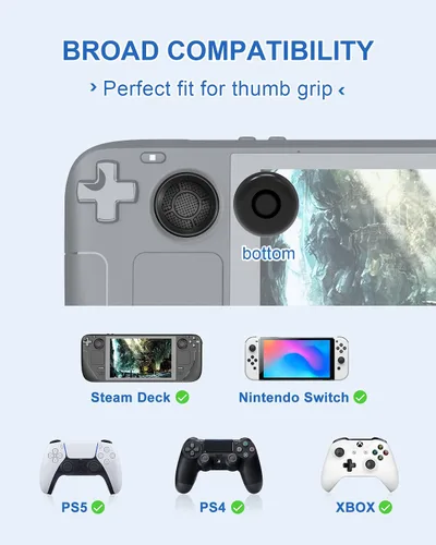 Vista 5 de 6 Pcs Joystick Thumb Grips Caps DEVASO Silicone Joystick Protector 4 Pcs of Anti-Slip Extended Thumb Grips Covers for Steam DeckSwitchPS5PS4Xbox 2