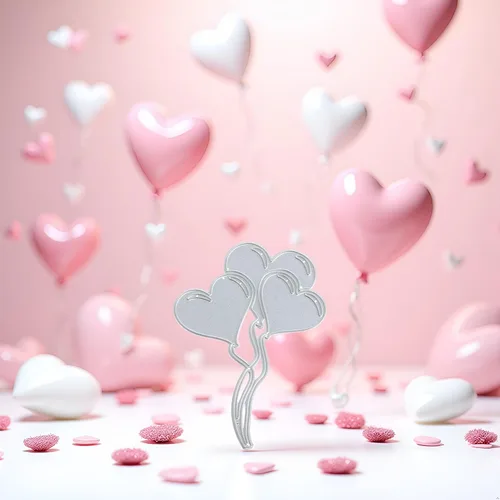 Vista 5 de Plantillas troqueladas de metal con diseño de corazón y corazón, plantillas para álbumes de recortes, plantilla de grabado para tarjetas del día