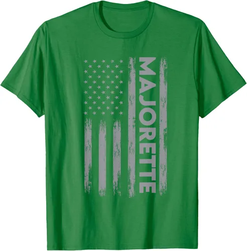 Vista 4 de Great Majorette - Camiseta de bastón giratorio con diseño de bandera de Estados Unidos, Negro, S