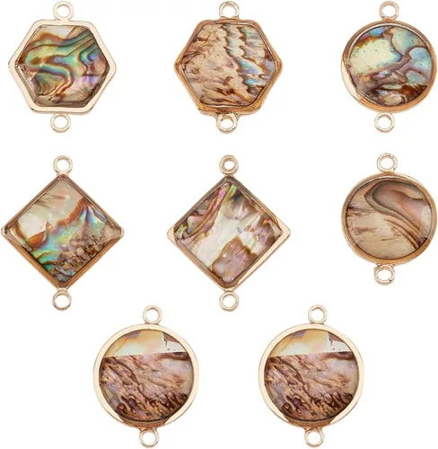 Vista 6 de BENECREAT Collares de Concha de Abulón, Colgantes de Concha Paua para Hacer Joyería