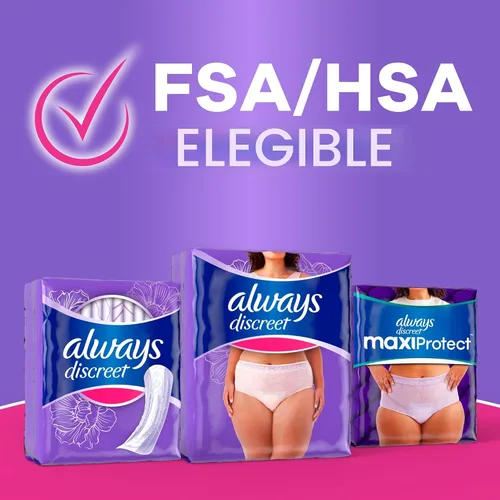 Vista 9 de Always Discreet Ropa interior para incontinencia adulta para mujeres y ropa interior posparto, pequeña/mediana, hasta 100% protección contra fugas