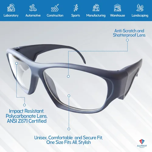 Vista 2 de TITANIUM Matte Blue - Gafas de seguridad protectoras para hombres y mujeres