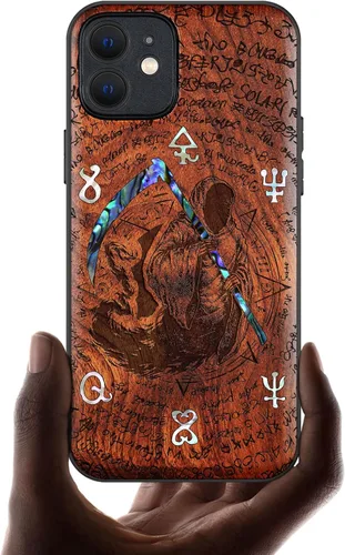 Vista 7 de Carveit Funda protectora de madera de diseñador para iPhone 12 (grabado de madera e incrustaciones de carcasa), compatible con iPhone 12 MagSafe