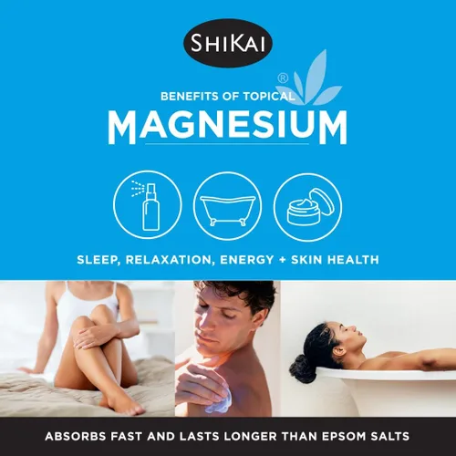 Vista 3 de ShiKai Magnesium Body Ease Spray (3.75 fl oz) Spray tópico para aliviar músculos y articulaciones Proporciona beneficios del magnesio Refresca