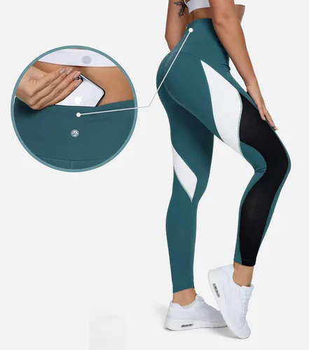Vista 72 de Malla Queenieke 8030 de yoga, para correr, leggings con color combinado, para mujer