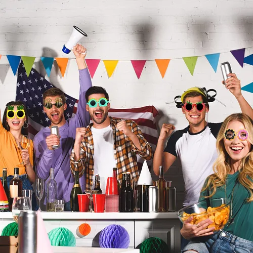 Vista 3 de Gafas de sol para fiesta, 9 pares de divertidos anteojos hawaianos, divertidos y novedosos gigantes de verano, regalos de fiesta para niños