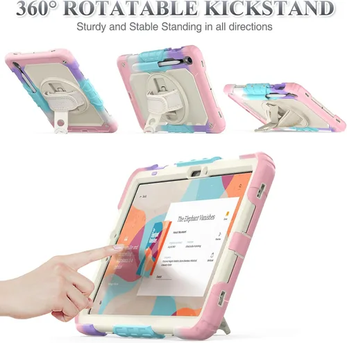 Vista 4 de SEYMAC stock Funda para Samsung Galaxy Tab S10 Lite / S10 FE / S9 FE 5G / S9 Funda para Tableta 10.9''/ 11'' Protectora con Protector de Pantalla