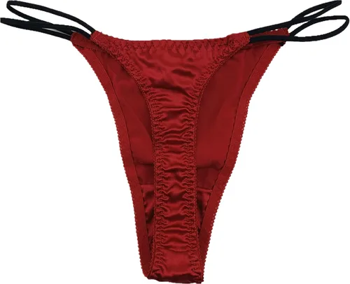 Vista 2 de 1 paquete de tangas de seda pura para mujer con espalda en T
