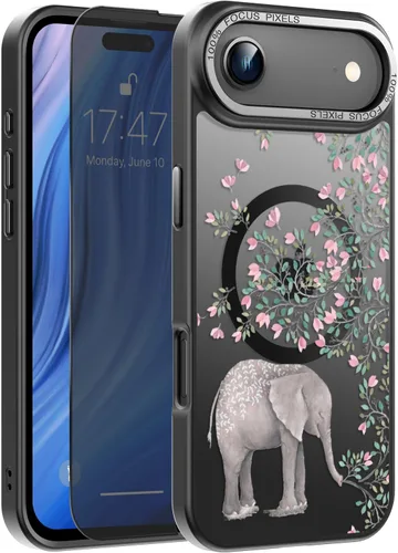 Vista 128 de Goodon para iPhone 15 Pro Max con protector de pantalla de privacidad, compatible con Magsafe, funda translúcida mate a prueba de golpes - Linda
