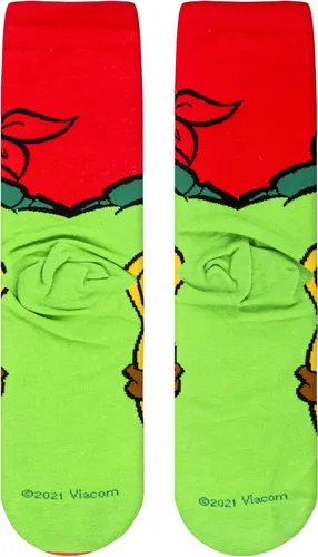 Vista 6 de Odd Sox, Nickelodeon TMNT Teenage Mutant Ninja Turtles, 90's Cartoon, Fun Socks