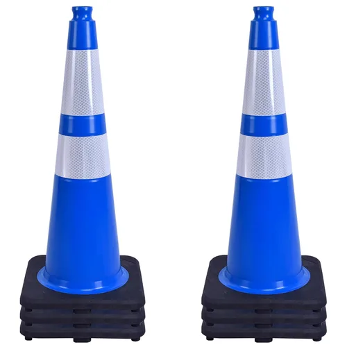 Vista 44 de OrangeStar 6 Pack 36" Conos de seguridad de tráfico, conos de estacionamiento verdes con collar reflectante, conos de construcción con base