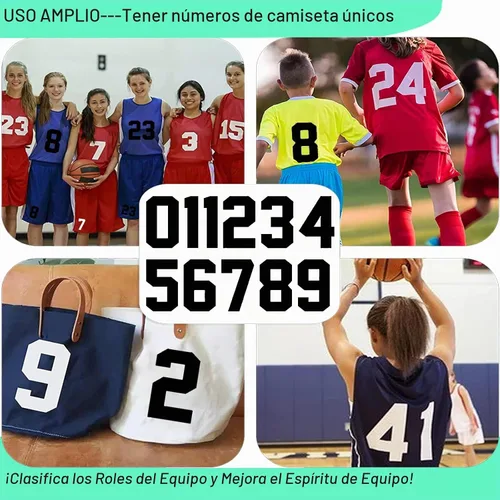 Vista 5 de 22 piezas de números de camiseta con números para planchar, número de transferencia de calor, números de jersey del 0 al 9 para uniforme