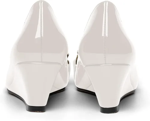 Vista 4 de MOVINSTEPS Zapatos de tacón bajo de cuña de metal para mujer, con puntera cuadrada, de 2 pulgadas
