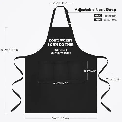 Vista 2 de Regalos para hombres, delantal divertido para hombres, delantales ajustables para papá, perfectos para cocinar en la cocina, barbacoa, parrilla