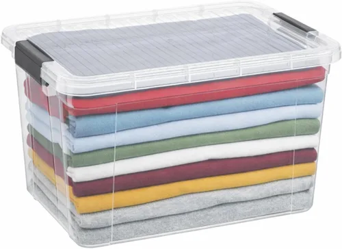 Vista 12 de Superio Contenedor de plástico transparente de 7.4 cuartos con tapa, no tóxico, sin BPA, sin olor, caja de almacenamiento organizadora, recipiente