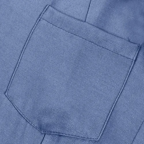 Vista 2 de GIFZES Vestido de mezclilla acampanado elegante con dobladillo con volantes, bolsillo de parche, cintura alta, manga corta, perfecto para ocasiones