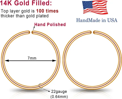 Vista 122 de Small Gold or Sterling Silver Huggie Hoop Earrings for Women Cartilage Nose Helix Tragus