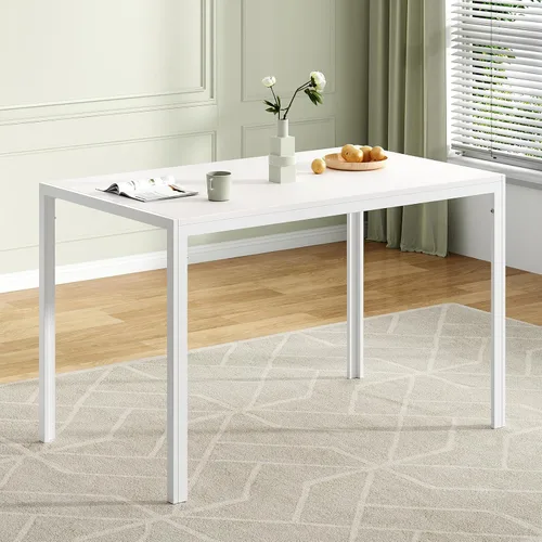 Vista 9 de Farini Mesa de comedor redonda pequeña para 2-4 personas, mesa de madera de 31.5 pulgadas con base de metal, mesa compacta de cocina y desayuno