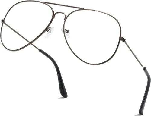 Vista 13 de Lentes de aviador transparentes con montura metálica clásica de primera calidad Paquete de 3