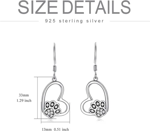 Vista 57 de POPKIMI Bonitos aretes colgantes de animales, joyería de animales, regalos de cumpleaños y Navidad para mujeres, aretes de ópalo de cristal de plata